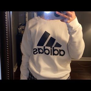 White Adidas Crewneck